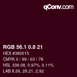 カラーコード: RGB 56.1 0.8 21 | qconv.com