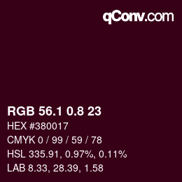 カラーコード: RGB 56.1 0.8 23 | qconv.com