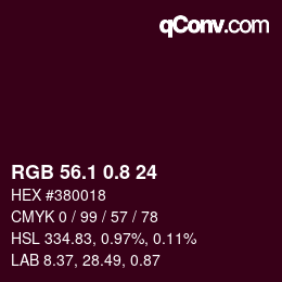 カラーコード: RGB 56.1 0.8 24 | qconv.com