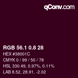 カラーコード: RGB 56.1 0.8 28 | qconv.com