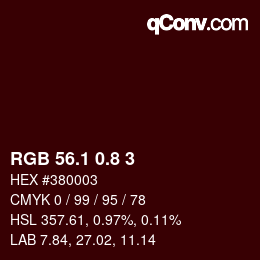 カラーコード: RGB 56.1 0.8 3 | qconv.com