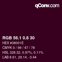 Color code: RGB 56.1 0.8 30 | qconv.com
