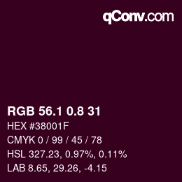 Color code: RGB 56.1 0.8 31 | qconv.com