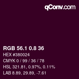 カラーコード: RGB 56.1 0.8 36 | qconv.com