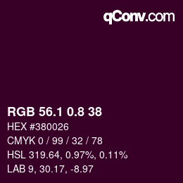 カラーコード: RGB 56.1 0.8 38 | qconv.com