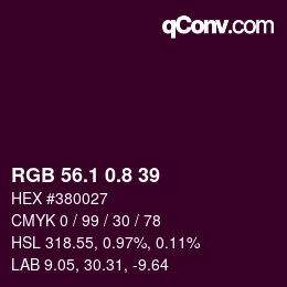 カラーコード: RGB 56.1 0.8 39 | qconv.com