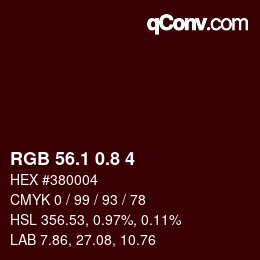 Color code: RGB 56.1 0.8 4 | qconv.com