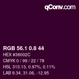 カラーコード: RGB 56.1 0.8 44 | qconv.com