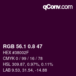 カラーコード: RGB 56.1 0.8 47 | qconv.com