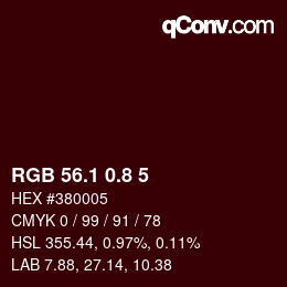 Farbcode: RGB 56.1 0.8 5 | qconv.com