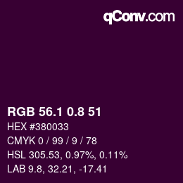 カラーコード: RGB 56.1 0.8 51 | qconv.com