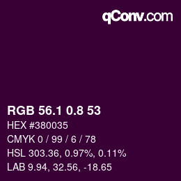 カラーコード: RGB 56.1 0.8 53 | qconv.com