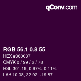 カラーコード: RGB 56.1 0.8 55 | qconv.com