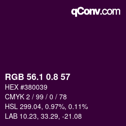 カラーコード: RGB 56.1 0.8 57 | qconv.com