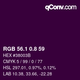 カラーコード: RGB 56.1 0.8 59 | qconv.com