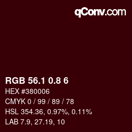 Color code: RGB 56.1 0.8 6 | qconv.com