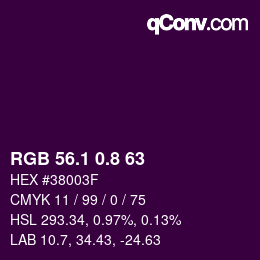 カラーコード: RGB 56.1 0.8 63 | qconv.com
