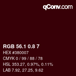 Color code: RGB 56.1 0.8 7 | qconv.com