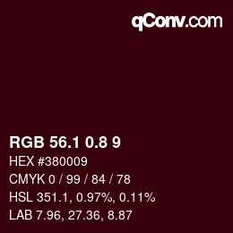 Color code: RGB 56.1 0.8 9 | qconv.com