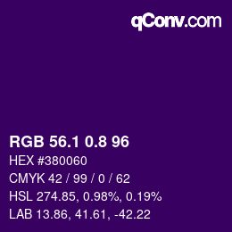 カラーコード: RGB 56.1 0.8 96 | qconv.com