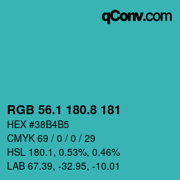カラーコード: RGB 56.1 180.8 181 | qconv.com