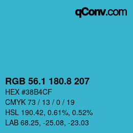 Color code: RGB 56.1 180.8 207 | qconv.com