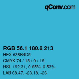 Color code: RGB 56.1 180.8 213 | qconv.com