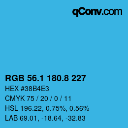 Color code: RGB 56.1 180.8 227 | qconv.com