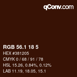 カラーコード: RGB 56.1 18 5 | qconv.com
