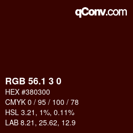 カラーコード: RGB 56.1 3 0 | qconv.com