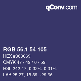 カラーコード: RGB 56.1 54 105 | qconv.com