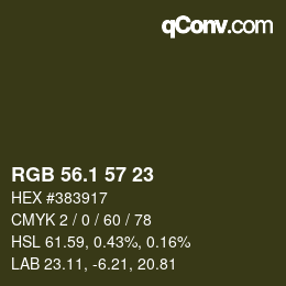 カラーコード: RGB 56.1 57 23 | qconv.com