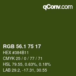 カラーコード: RGB 56.1 75 17 | qconv.com