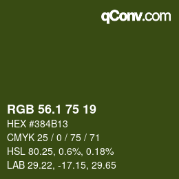 カラーコード: RGB 56.1 75 19 | qconv.com