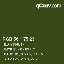 カラーコード: RGB 56.1 75 23 | qconv.com