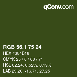 カラーコード: RGB 56.1 75 24 | qconv.com