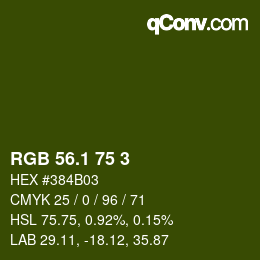 カラーコード: RGB 56.1 75 3 | qconv.com