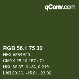 カラーコード: RGB 56.1 75 32 | qconv.com
