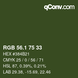 Color code: RGB 56.1 75 33 | qconv.com