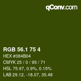 カラーコード: RGB 56.1 75 4 | qconv.com