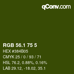 カラーコード: RGB 56.1 75 5 | qconv.com