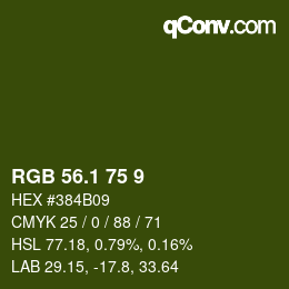 カラーコード: RGB 56.1 75 9 | qconv.com