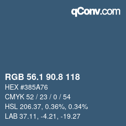 Farbcode: RGB 56.1 90.8 118 | qconv.com