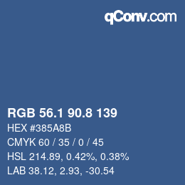 Color code: RGB 56.1 90.8 139 | qconv.com