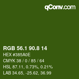 カラーコード: RGB 56.1 90.8 14 | qconv.com