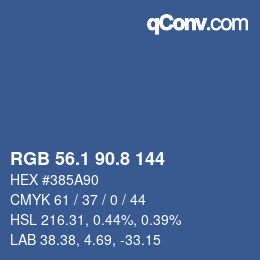 Color code: RGB 56.1 90.8 144 | qconv.com