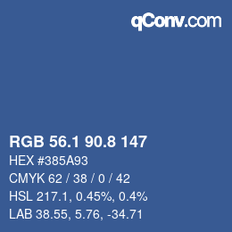 Color code: RGB 56.1 90.8 147 | qconv.com