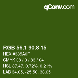 カラーコード: RGB 56.1 90.8 15 | qconv.com