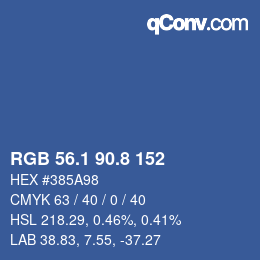 カラーコード: RGB 56.1 90.8 152 | qconv.com