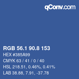 カラーコード: RGB 56.1 90.8 153 | qconv.com